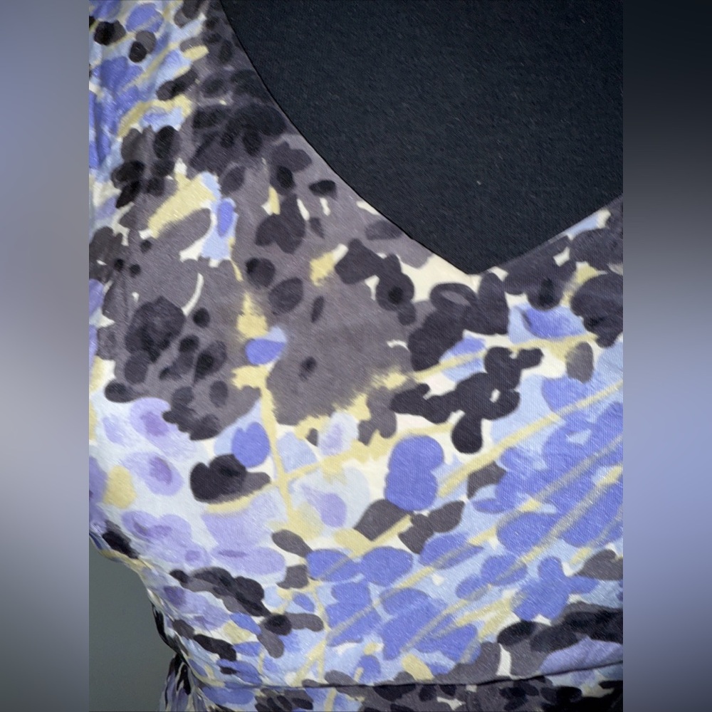 Dior Floral Midi Dress - Lavender and Black 100% Silk size 4 - Picture 5 of 10